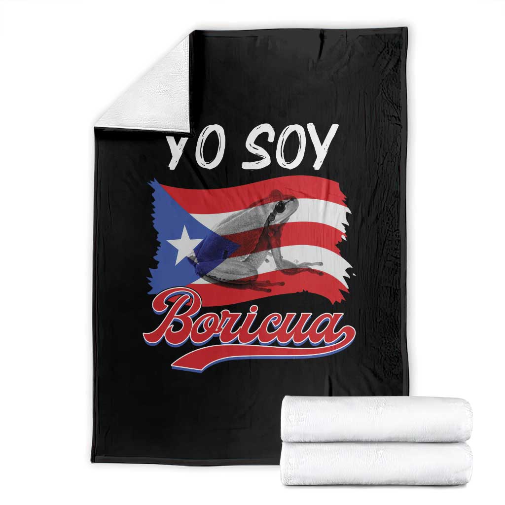 Puerto Rico Boricua Throw Blanket Vintage Coqui Puerto Rican Flag Pride Yo Soy Boricua TS10 Black Print Your Wear