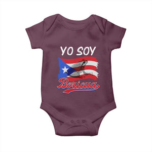 Puerto Rico Boricua Baby Onesie Vintage Coqui Puerto Rican Flag Pride Yo Soy Boricua TS10 Maroon Print Your Wear