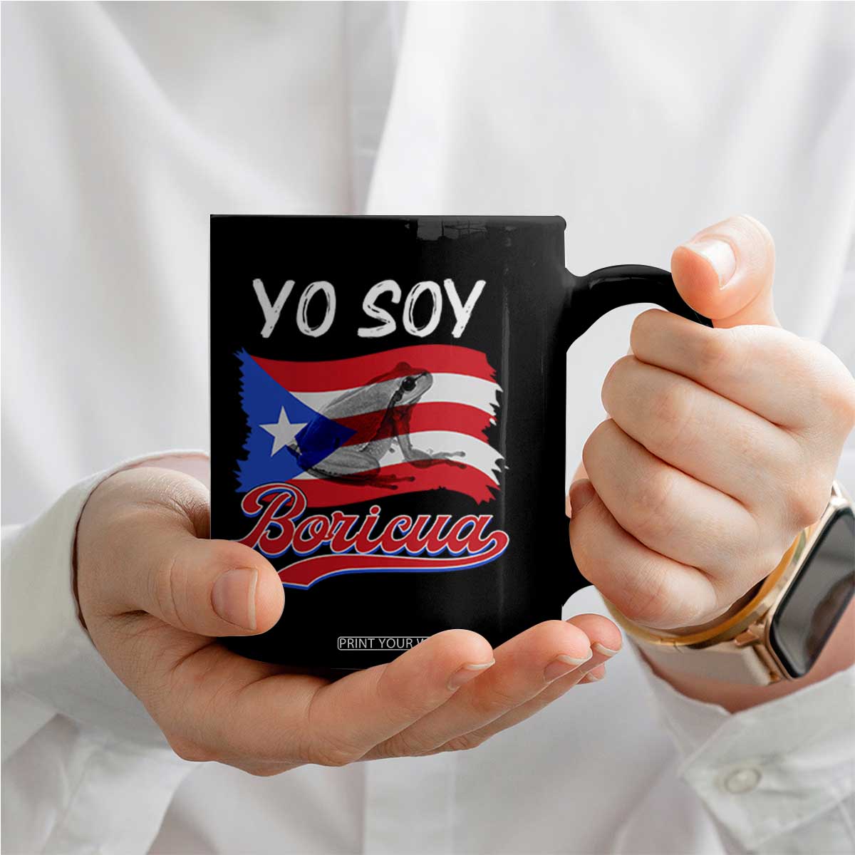 Puerto Rico Boricua Coffee Mug Vintage Coqui Puerto Rican Flag Pride Yo Soy Boricua TS10 Print Your Wear