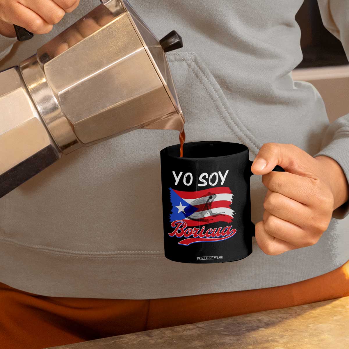 Puerto Rico Boricua Coffee Mug Vintage Coqui Puerto Rican Flag Pride Yo Soy Boricua TS10 Print Your Wear