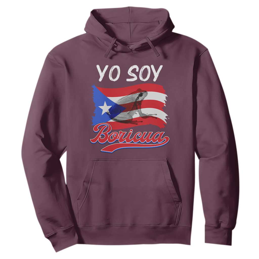 Puerto Rico Boricua Hoodie Vintage Coqui Puerto Rican Flag Pride Yo Soy Boricua TS10 Maroon Print Your Wear