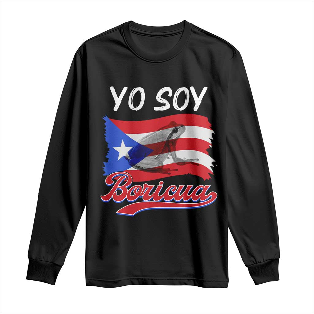 Puerto Rico Boricua Long Sleeve Shirt Vintage Coqui Puerto Rican Flag Pride Yo Soy Boricua TS10 Black Print Your Wear