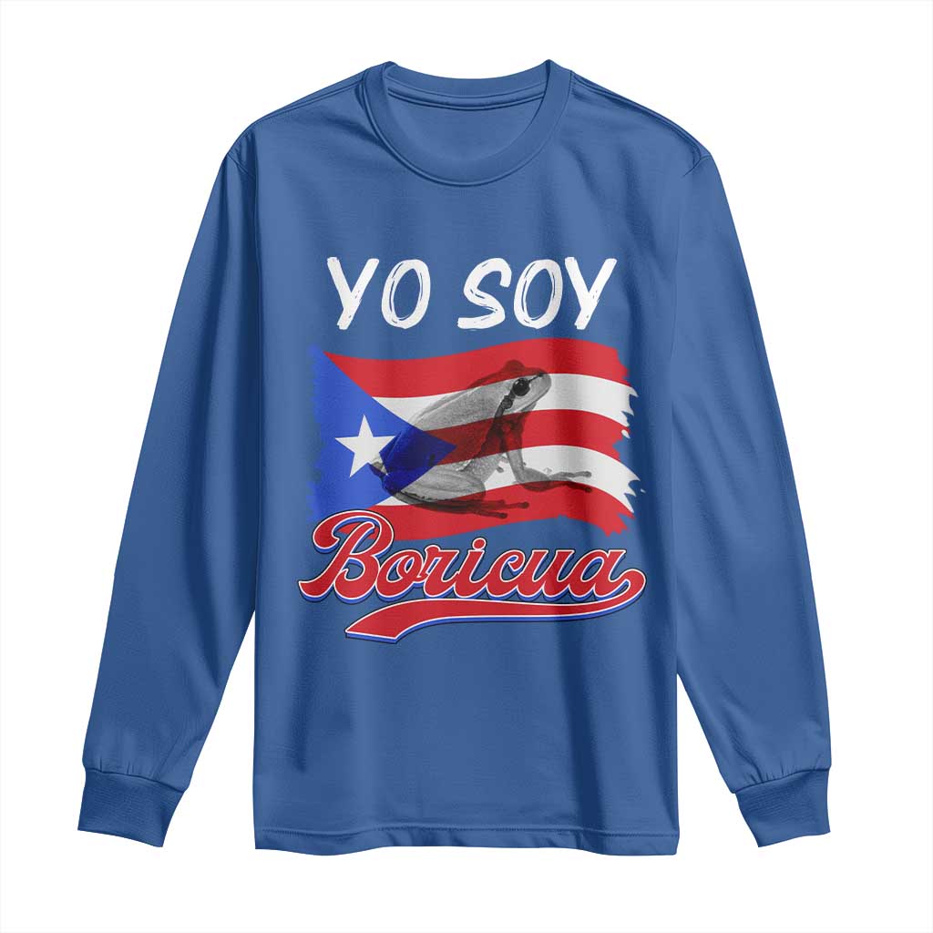 Puerto Rico Boricua Long Sleeve Shirt Vintage Coqui Puerto Rican Flag Pride Yo Soy Boricua TS10 Royal Blue Print Your Wear