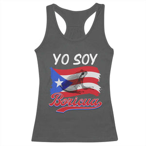 Puerto Rico Boricua Racerback Tank Top Vintage Coqui Puerto Rican Flag Pride Yo Soy Boricua TS10 Dark Heather Print Your Wear
