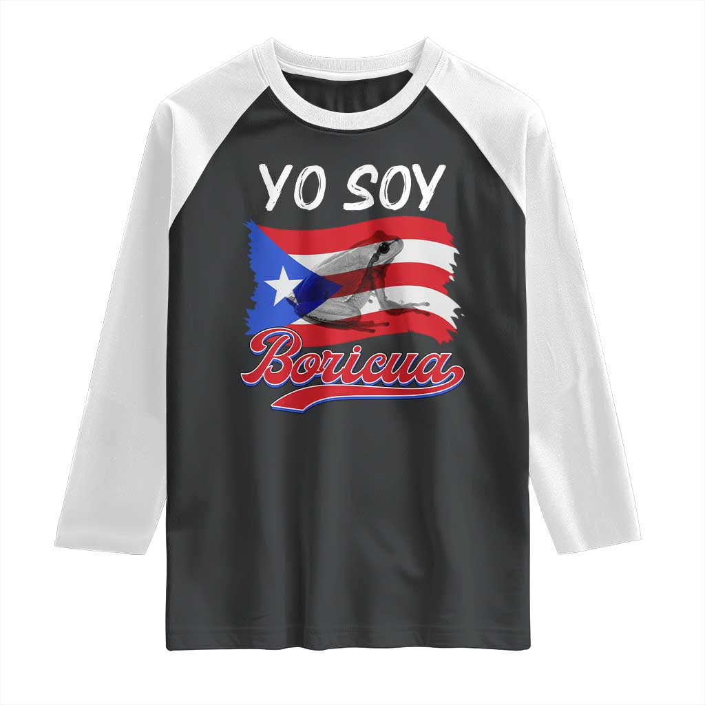 Puerto Rico Boricua Raglan Shirt Vintage Coqui Puerto Rican Flag Pride Yo Soy Boricua TS10 Black White Print Your Wear