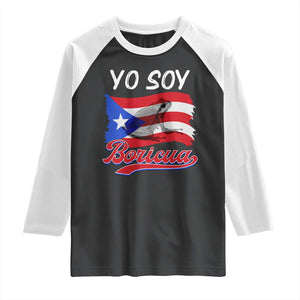Puerto Rico Boricua Raglan Shirt Vintage Coqui Puerto Rican Flag Pride Yo Soy Boricua TS10 Black White Print Your Wear