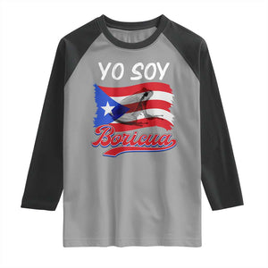 Puerto Rico Boricua Raglan Shirt Vintage Coqui Puerto Rican Flag Pride Yo Soy Boricua TS10 Sport Gray Black Print Your Wear