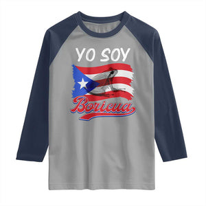Puerto Rico Boricua Raglan Shirt Vintage Coqui Puerto Rican Flag Pride Yo Soy Boricua TS10 Sport Gray Navy Print Your Wear