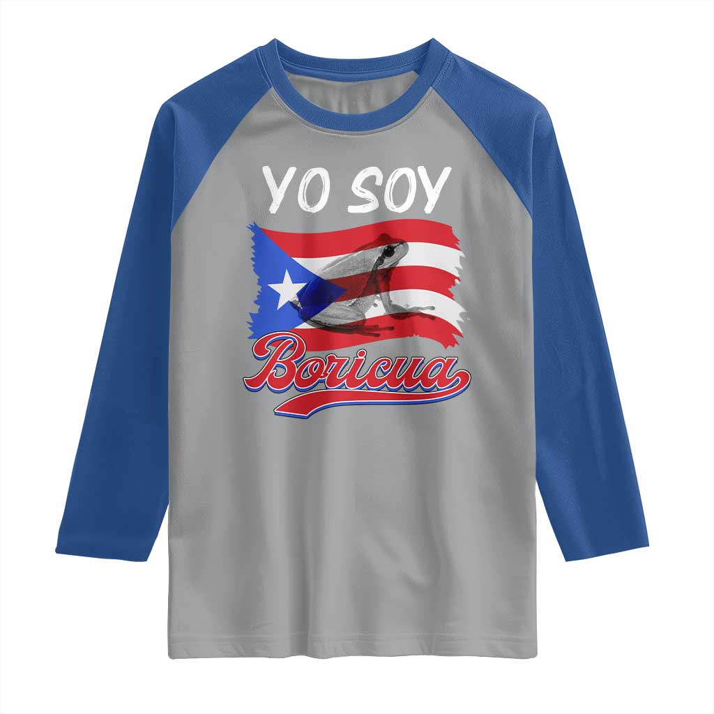 Puerto Rico Boricua Raglan Shirt Vintage Coqui Puerto Rican Flag Pride Yo Soy Boricua TS10 Sport Gray Royal Print Your Wear