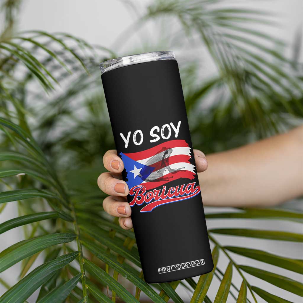 Puerto Rico Boricua Skinny Tumbler Vintage Coqui Puerto Rican Flag Pride Yo Soy Boricua TS10 Print Your Wear