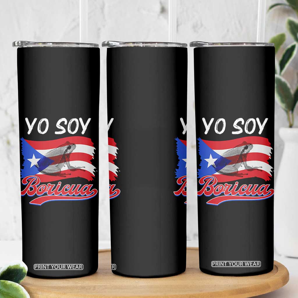 Puerto Rico Boricua Skinny Tumbler Vintage Coqui Puerto Rican Flag Pride Yo Soy Boricua TS10 Print Your Wear