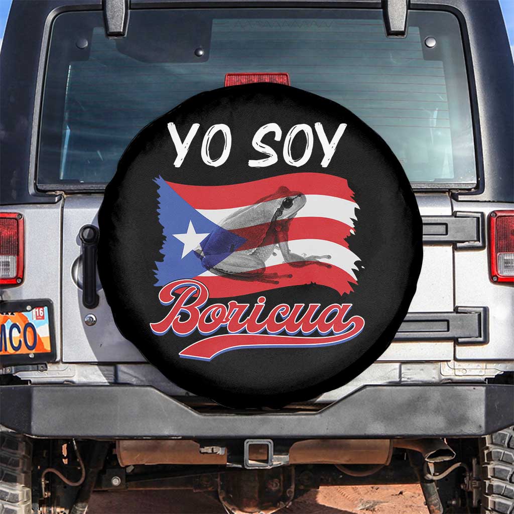 Puerto Rico Boricua Spare Tire Cover Vintage Coqui Puerto Rican Flag Pride Yo Soy Boricua TS10 No hole Black Print Your Wear
