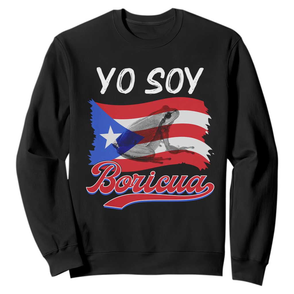 Puerto Rico Boricua Sweatshirt Vintage Coqui Puerto Rican Flag Pride Yo Soy Boricua TS10 Black Print Your Wear