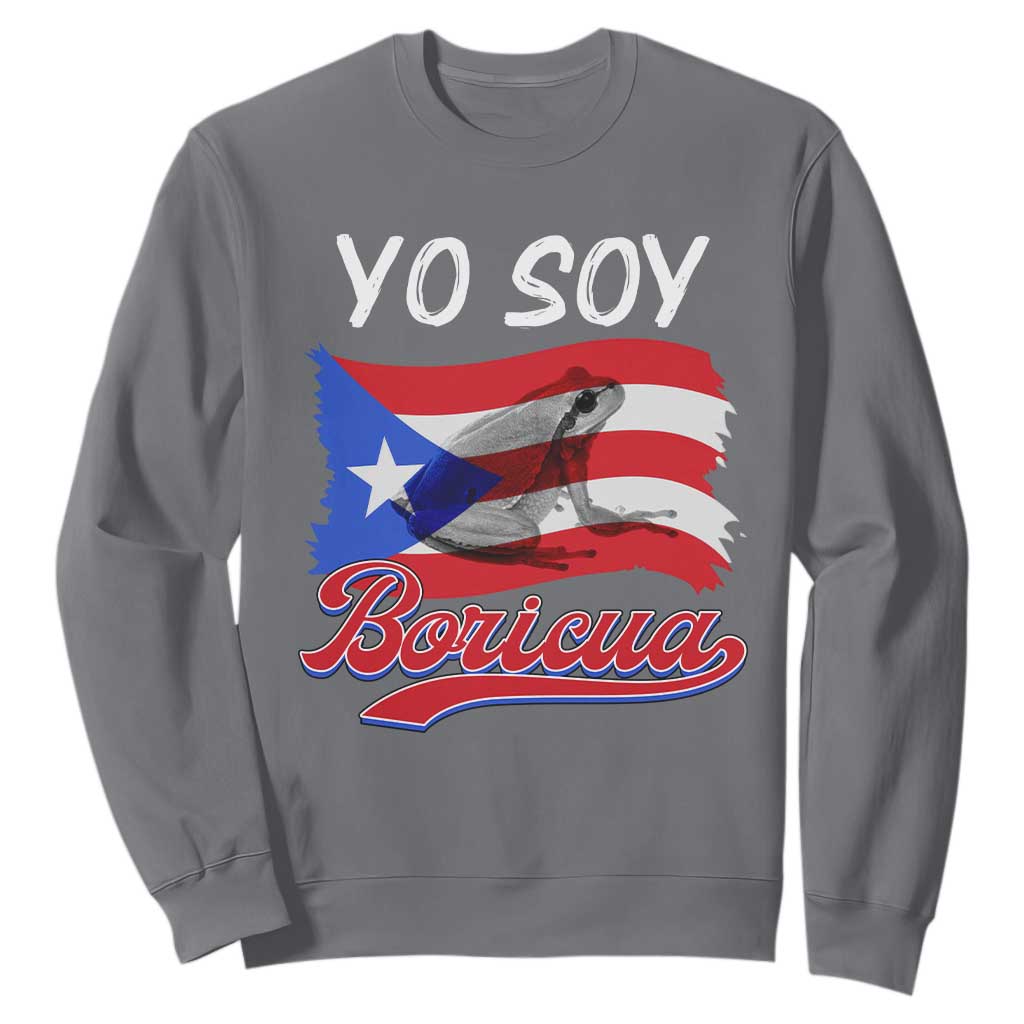 Puerto Rico Boricua Sweatshirt Vintage Coqui Puerto Rican Flag Pride Yo Soy Boricua TS10 Charcoal Print Your Wear
