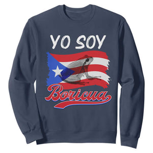 Puerto Rico Boricua Sweatshirt Vintage Coqui Puerto Rican Flag Pride Yo Soy Boricua TS10 Navy Print Your Wear
