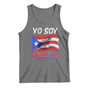 Puerto Rico Boricua Tank Top Vintage Coqui Puerto Rican Flag Pride Yo Soy Boricua TS10 Black Heather Print Your Wear