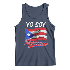 Puerto Rico Boricua Tank Top Vintage Coqui Puerto Rican Flag Pride Yo Soy Boricua TS10 Navy Print Your Wear