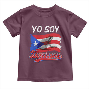 Puerto Rico Boricua Toddler T Shirt Vintage Coqui Puerto Rican Flag Pride Yo Soy Boricua TS10 Maroon Print Your Wear