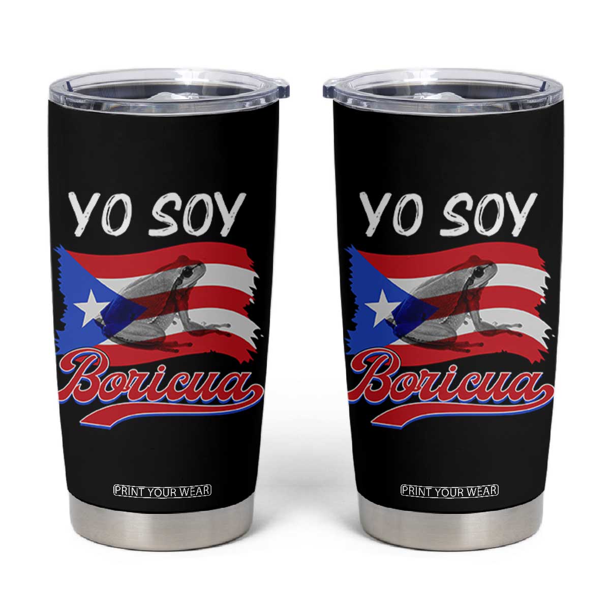 Puerto Rico Boricua Tumbler Cup Vintage Coqui Puerto Rican Flag Pride Yo Soy Boricua TS10 Black Print Your Wear