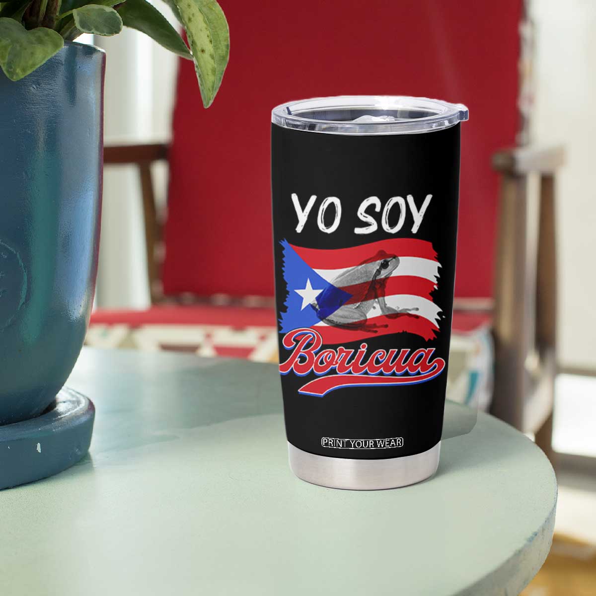 Puerto Rico Boricua Tumbler Cup Vintage Coqui Puerto Rican Flag Pride Yo Soy Boricua TS10 Print Your Wear