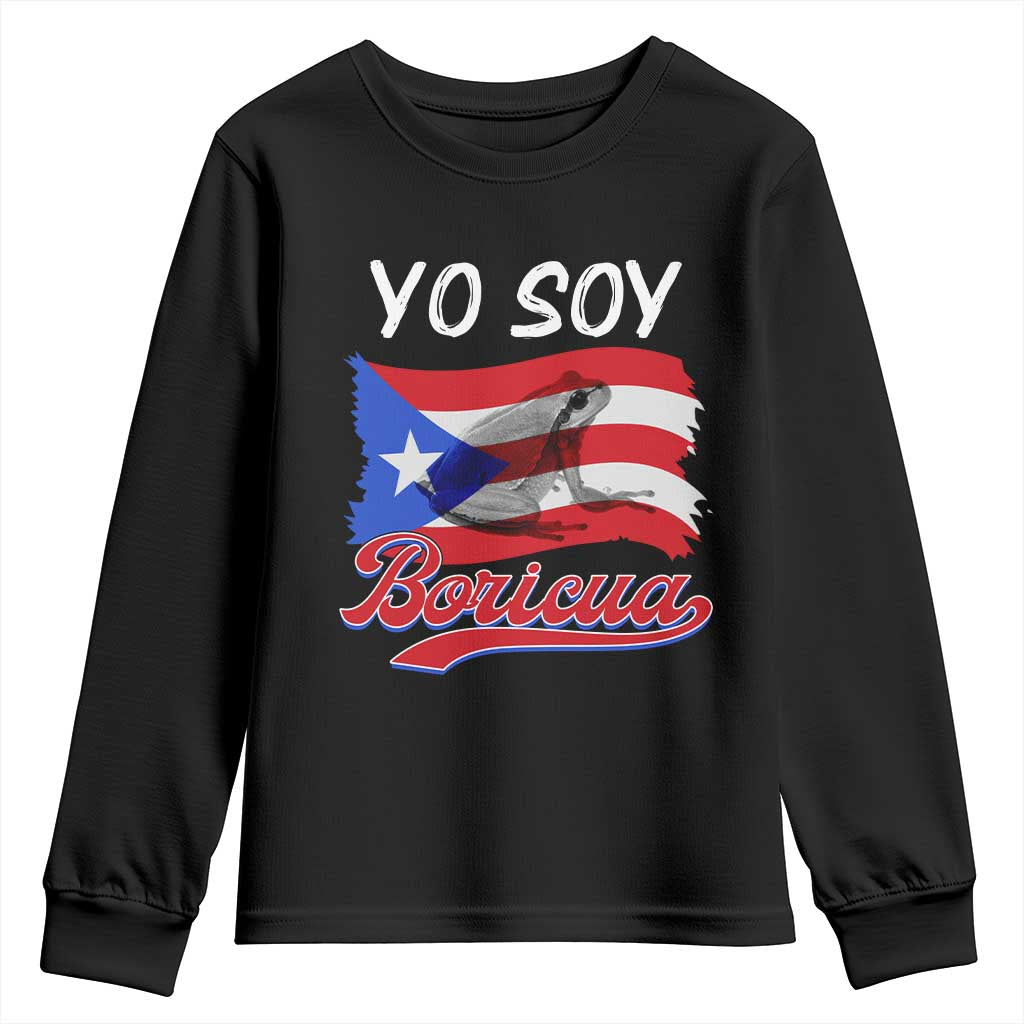 Puerto Rico Boricua Youth Sweatshirt Vintage Coqui Puerto Rican Flag Pride Yo Soy Boricua TS10 Black Print Your Wear