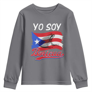 Puerto Rico Boricua Youth Sweatshirt Vintage Coqui Puerto Rican Flag Pride Yo Soy Boricua TS10 Charcoal Print Your Wear