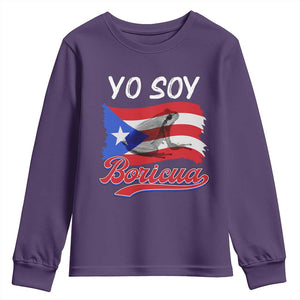 Puerto Rico Boricua Youth Sweatshirt Vintage Coqui Puerto Rican Flag Pride Yo Soy Boricua TS10 Purple Print Your Wear