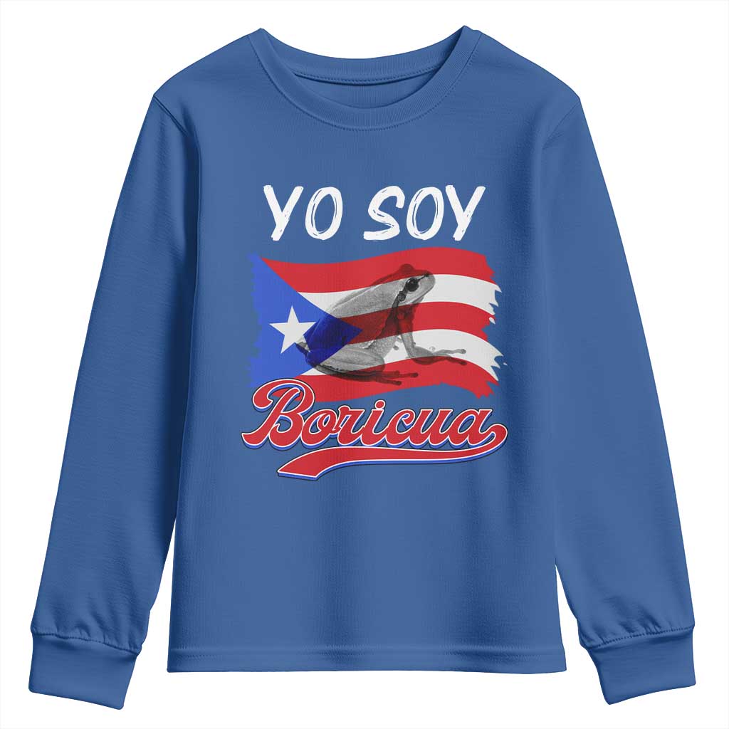 Puerto Rico Boricua Youth Sweatshirt Vintage Coqui Puerto Rican Flag Pride Yo Soy Boricua TS10 Royal Blue Print Your Wear