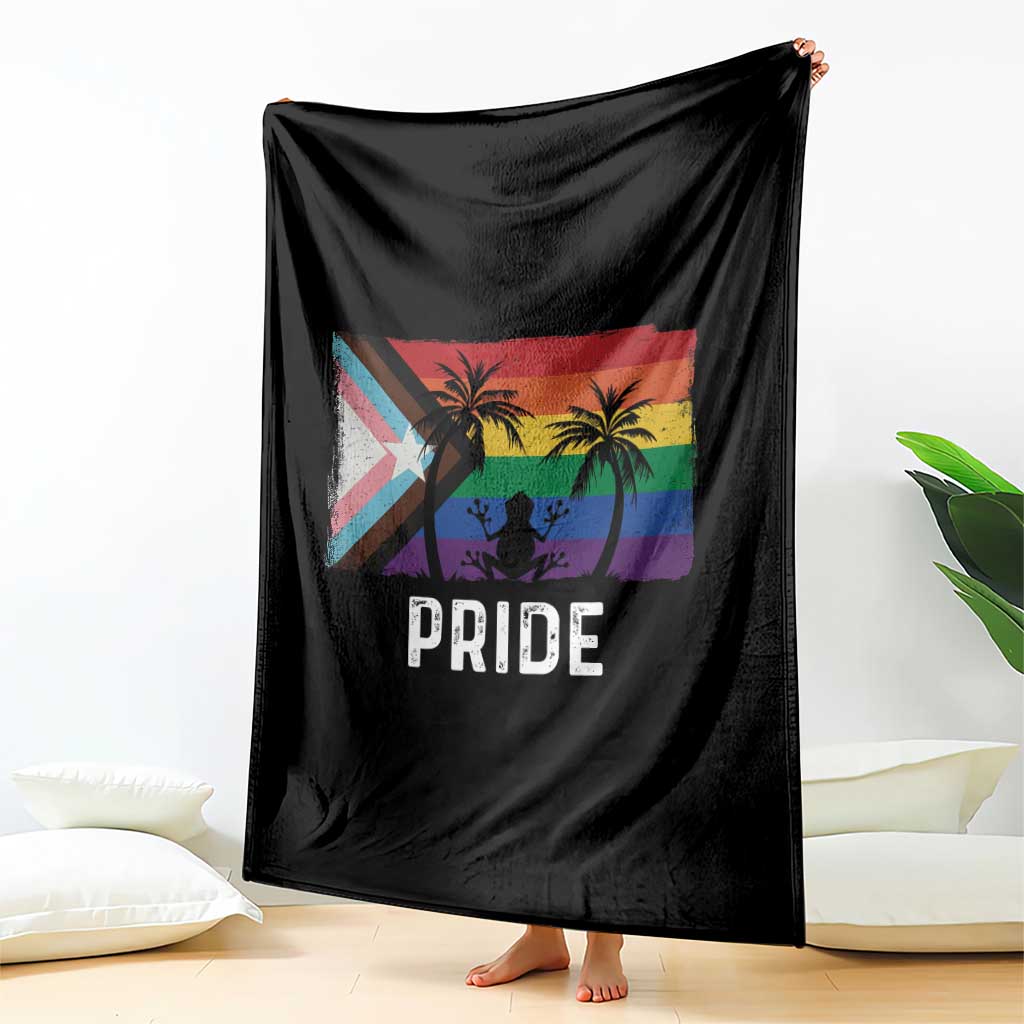 Puerto Rican LGBTQ Throw Blanket Boricua Rainbow Flag Pride TS10 Print Your Wear