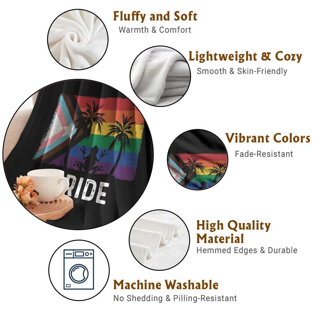 Puerto Rican LGBTQ Throw Blanket Boricua Rainbow Flag Pride TS10 Print Your Wear