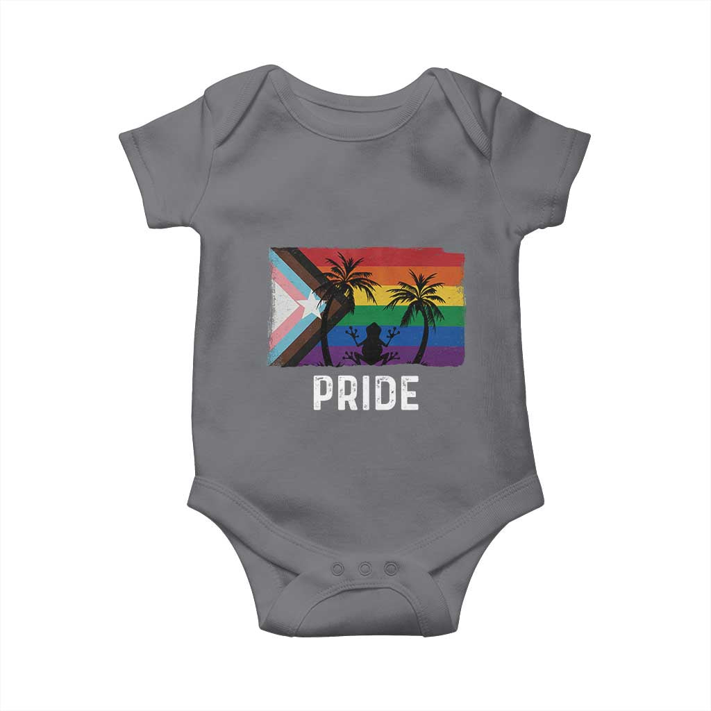 Puerto Rican LGBTQ Baby Onesie Boricua Rainbow Flag Pride TS10 Charcoal Print Your Wear