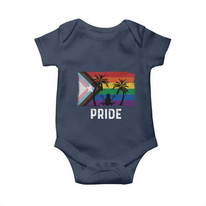 Puerto Rican LGBTQ Baby Onesie Boricua Rainbow Flag Pride TS10 Navy Print Your Wear