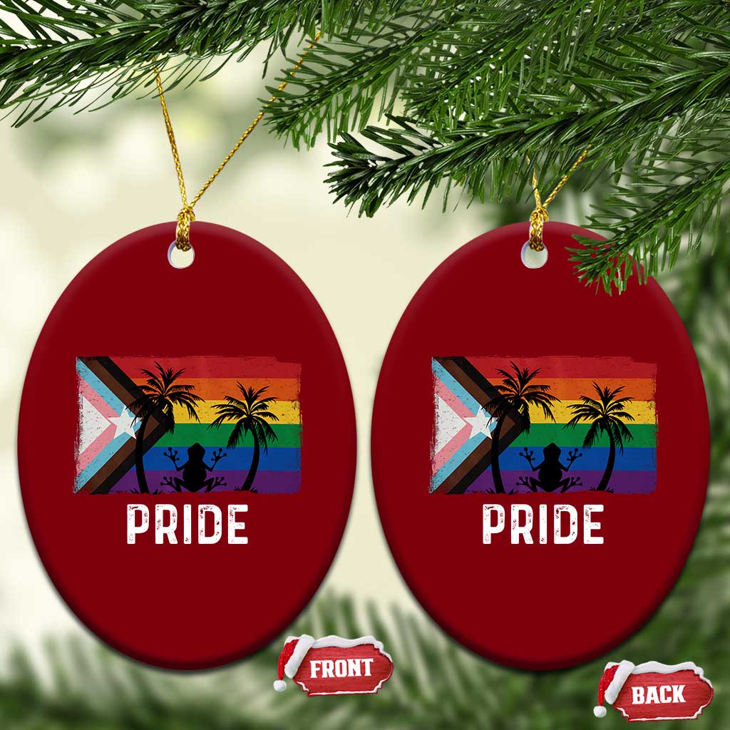 Puerto Rican LGBTQ Ceramic Ornament Boricua Rainbow Flag Pride TS10 Print Your Wear