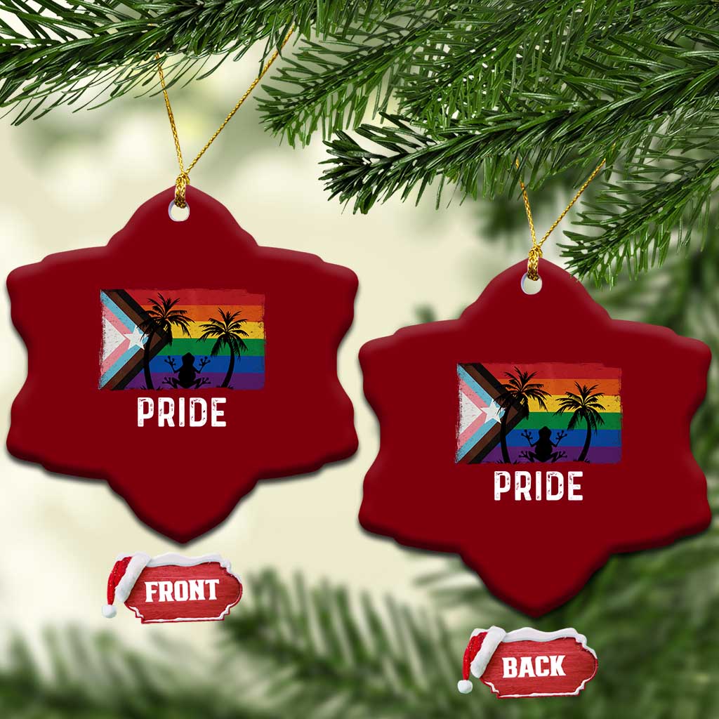 Puerto Rican LGBTQ Ceramic Ornament Boricua Rainbow Flag Pride TS10 Print Your Wear