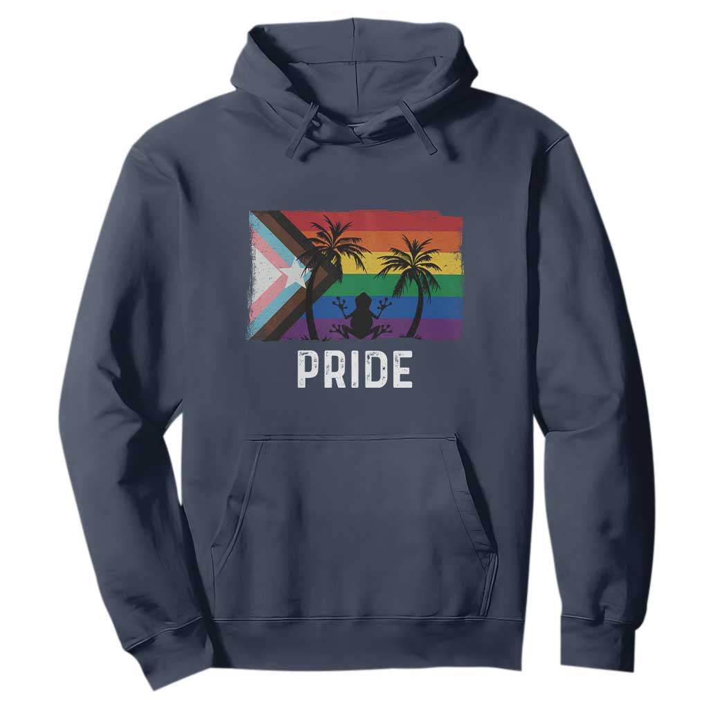 Puerto Rican LGBTQ Hoodie Boricua Rainbow Flag Pride TS10 Navy Print Your Wear