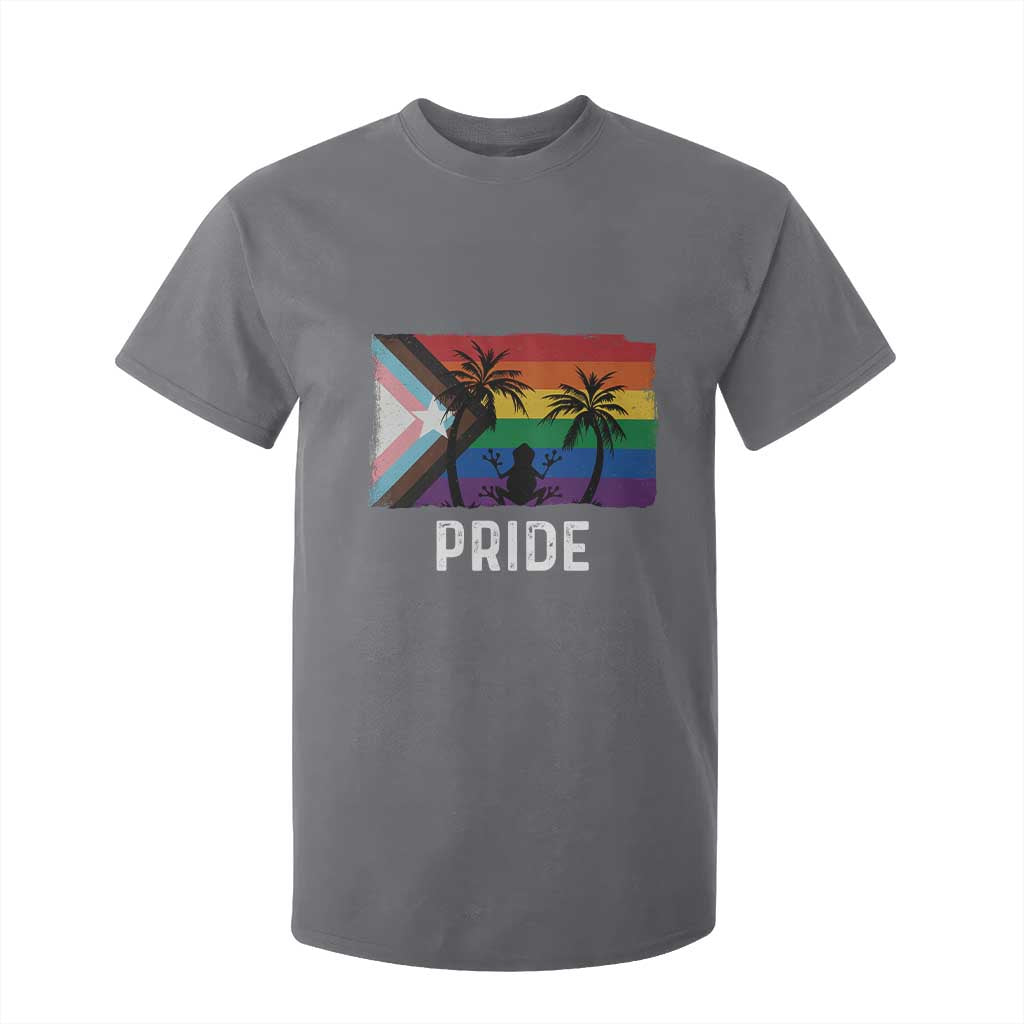 Puerto Rican LGBTQ T Shirt For Kid Boricua Rainbow Flag Pride TS10 Charcoal Print Your Wear
