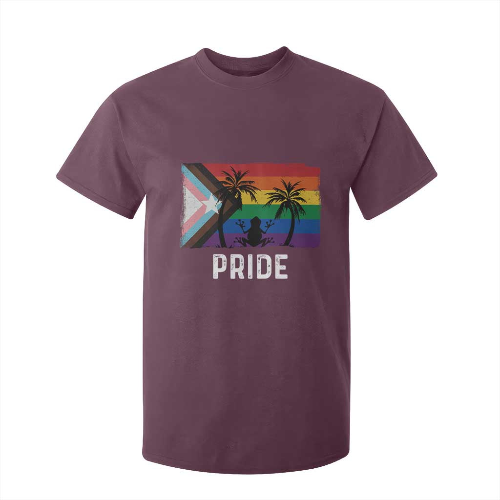 Puerto Rican LGBTQ T Shirt For Kid Boricua Rainbow Flag Pride TS10 Maroon Print Your Wear