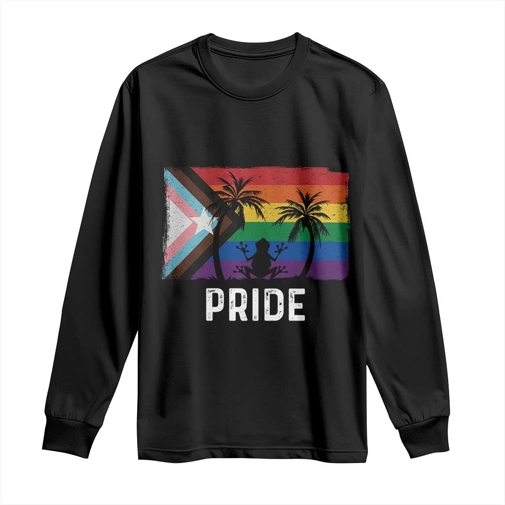 Puerto Rican LGBTQ Long Sleeve Shirt Boricua Rainbow Flag Pride TS10 Black Print Your Wear