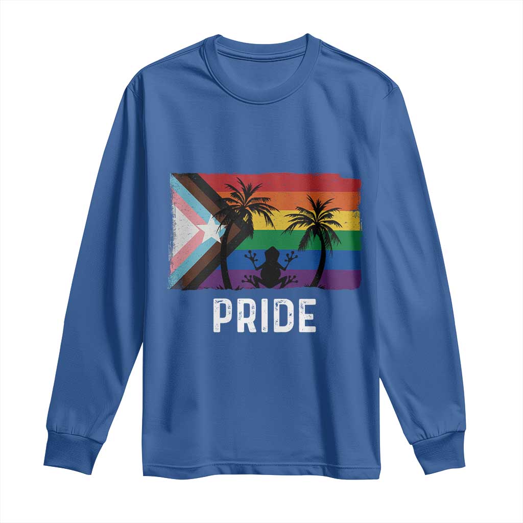 Puerto Rican LGBTQ Long Sleeve Shirt Boricua Rainbow Flag Pride TS10 Royal Blue Print Your Wear
