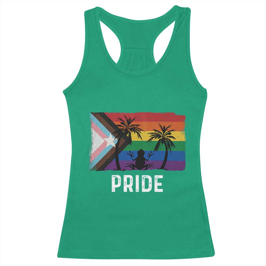 Puerto Rican LGBTQ Racerback Tank Top Boricua Rainbow Flag Pride TS10 Irish Green Print Your Wear
