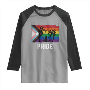 Puerto Rican LGBTQ Raglan Shirt Boricua Rainbow Flag Pride TS10 Sport Gray Black Print Your Wear
