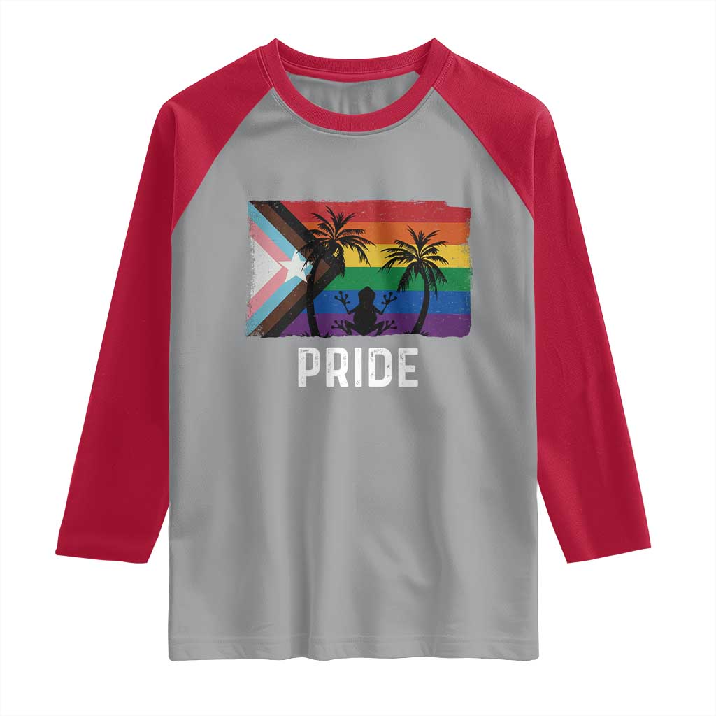 Puerto Rican LGBTQ Raglan Shirt Boricua Rainbow Flag Pride TS10 Sport Gray Red Print Your Wear