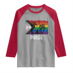 Puerto Rican LGBTQ Raglan Shirt Boricua Rainbow Flag Pride TS10 Sport Gray Red Print Your Wear