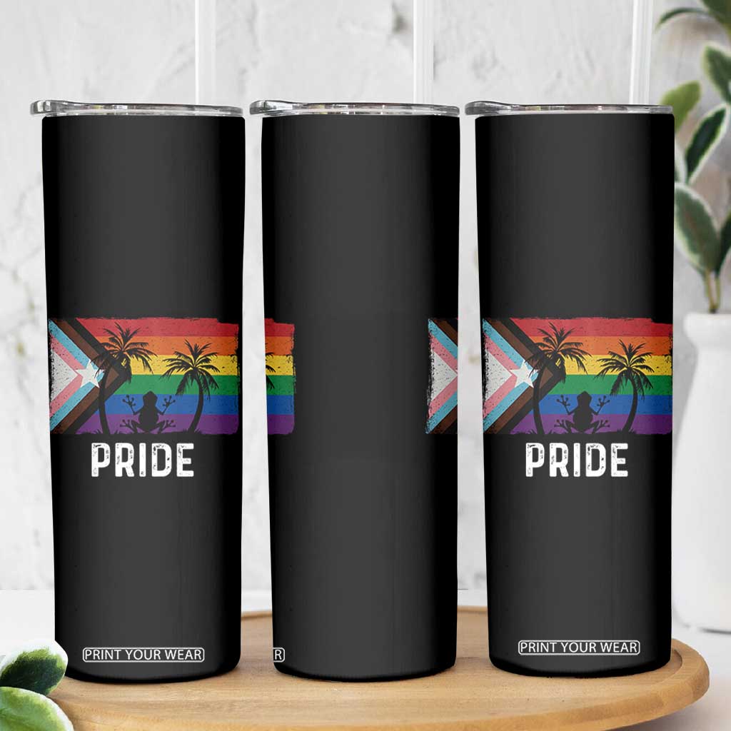 Puerto Rican LGBTQ Skinny Tumbler Boricua Rainbow Flag Pride TS10 Print Your Wear