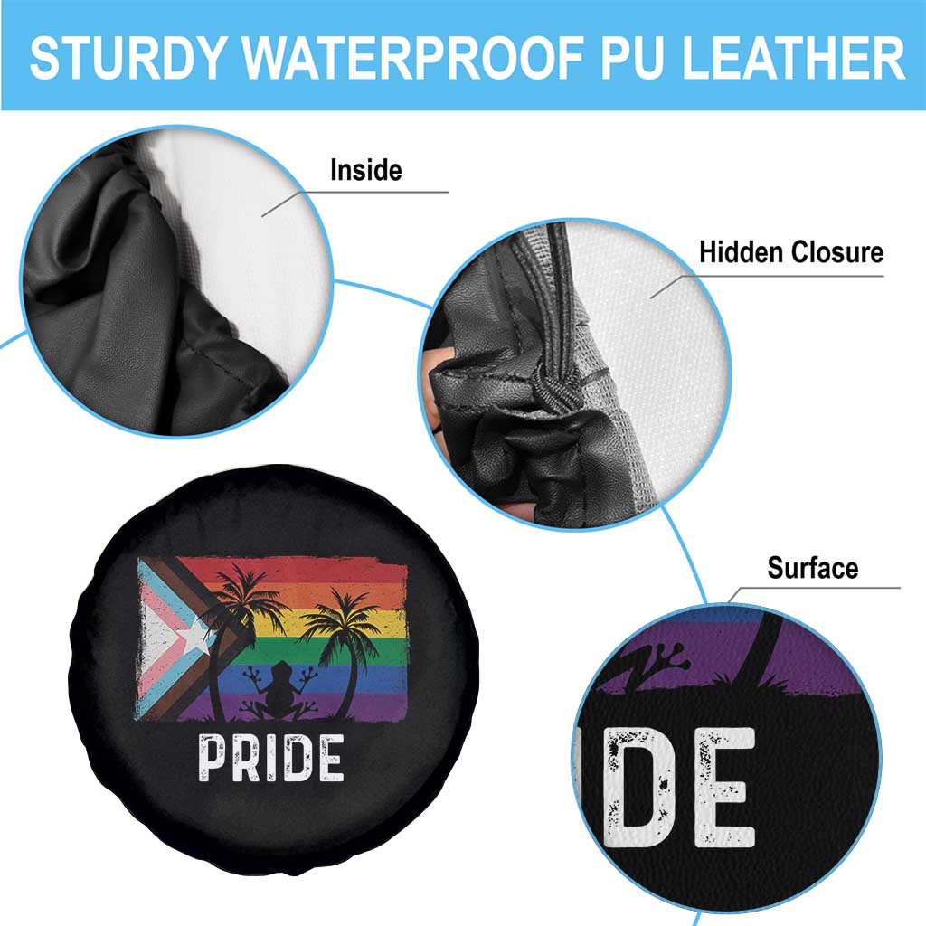 Puerto Rican LGBTQ Spare Tire Cover Boricua Rainbow Flag Pride TS10 Print Your Wear