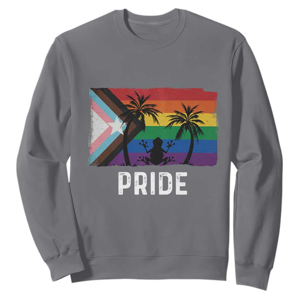 Puerto Rican LGBTQ Sweatshirt Boricua Rainbow Flag Pride TS10 Charcoal Print Your Wear