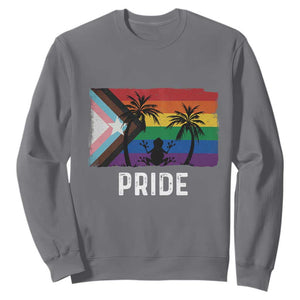 Puerto Rican LGBTQ Sweatshirt Boricua Rainbow Flag Pride TS10 Charcoal Print Your Wear