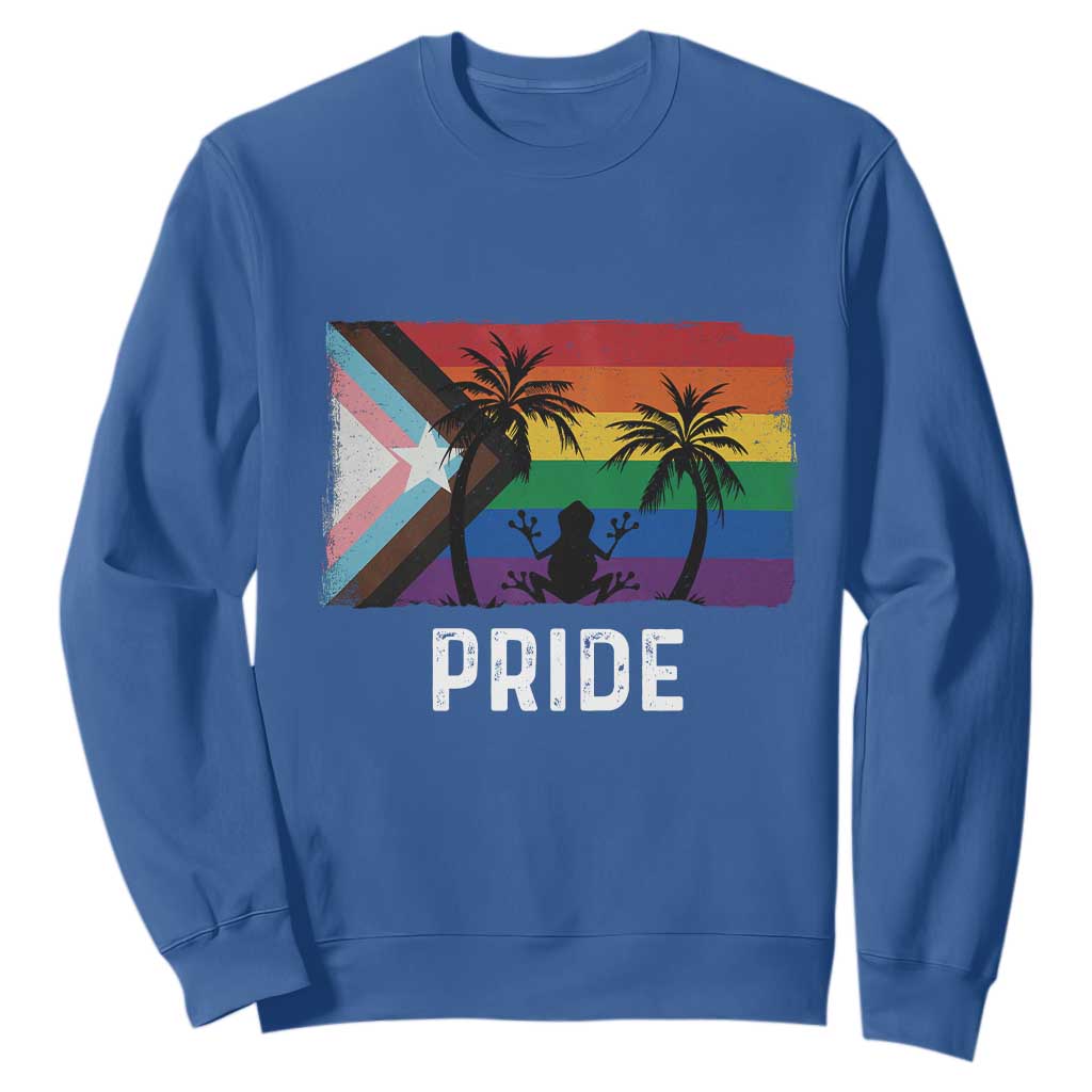 Puerto Rican LGBTQ Sweatshirt Boricua Rainbow Flag Pride TS10 Royal Blue Print Your Wear