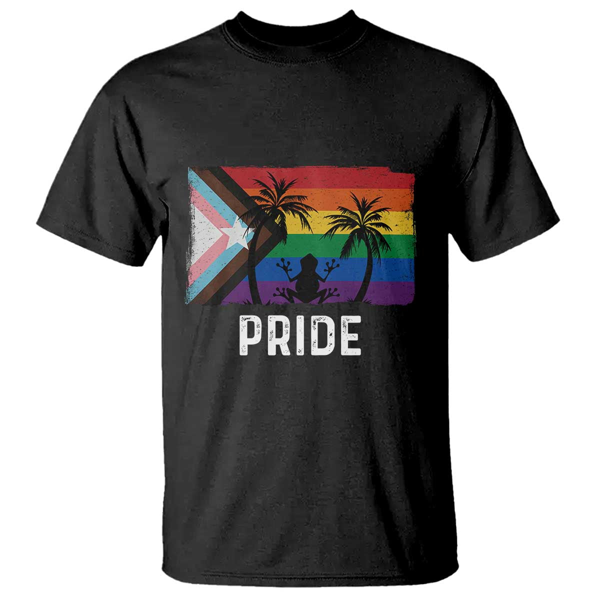 Puerto Rican LGBTQ T Shirt Boricua Rainbow Flag Pride TS10 Black Print Your Wear