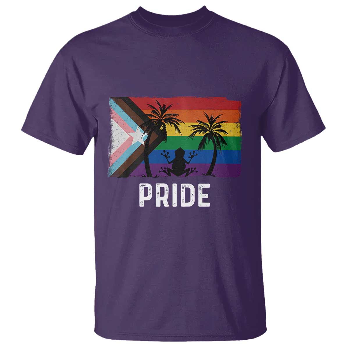 Puerto Rican LGBTQ T Shirt Boricua Rainbow Flag Pride TS10 Purple Print Your Wear